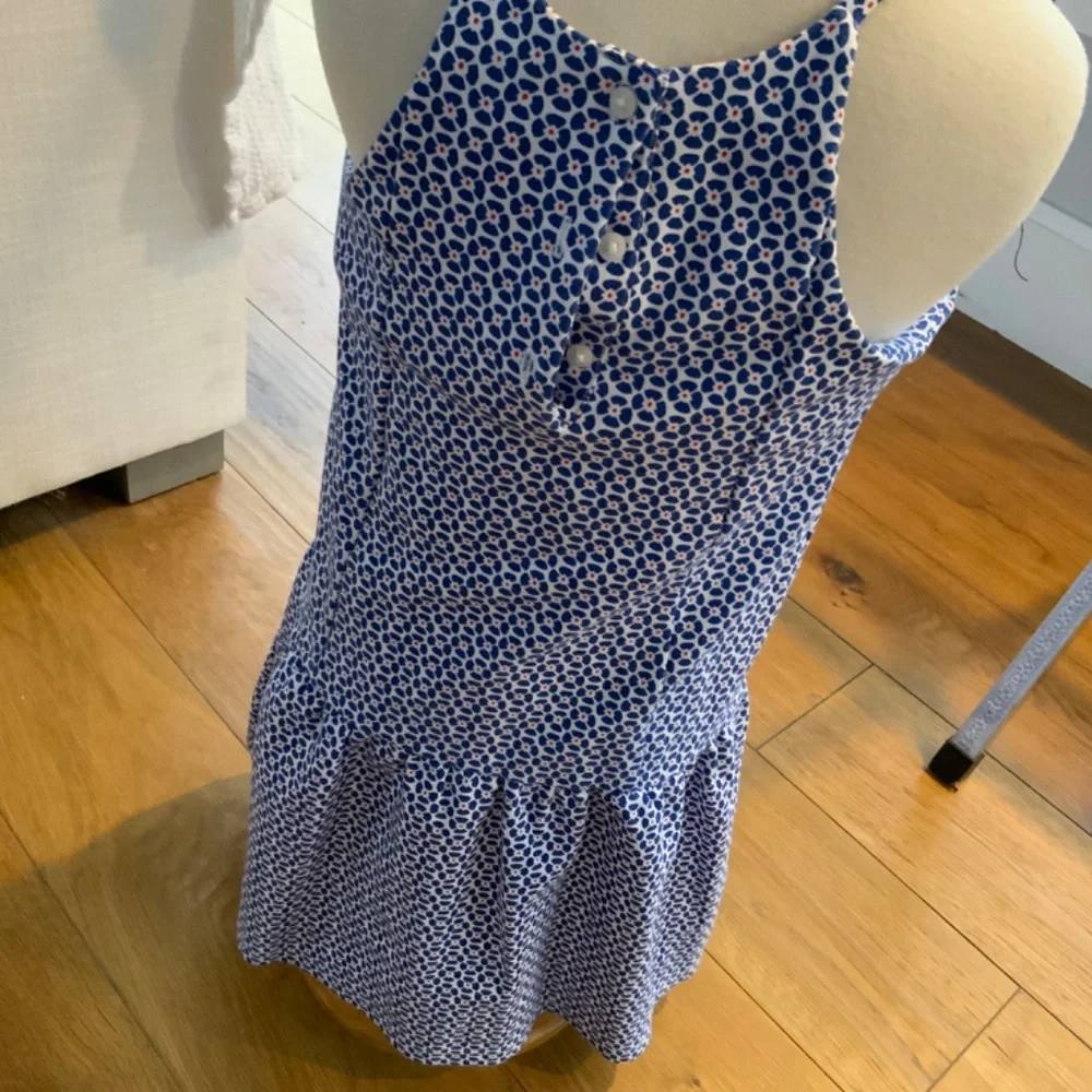 Janie & Jack Blue, White and Red flower pattern dress Size 10